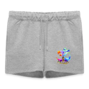 Namaste Arc Iris Bouddha - Short de survêtement femme premium - gris chiné - Devant - AI Model Female 172 light (172cm)