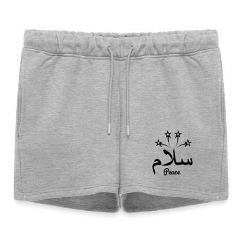 Arab peace with stars - Women’s Premium Organic Sweatshorts - heather grey - Front - AI Model Female 172 light (172cm)