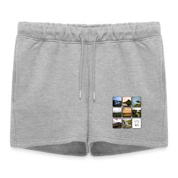 Islande Voyage - Short de survêtement femme premium - gris chiné - Devant - AI Model Female 172 light (172cm)