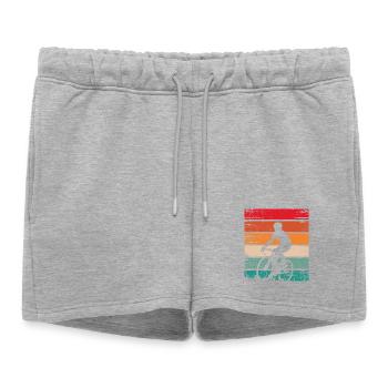 Cycliste rétro coucher de soleil - Short de survêtement femme premium - gris chiné - Devant - AI Model Female 172 light (172cm)