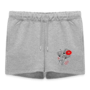 fleurs délicates en filigrane, Fleurs - Short de survêtement femme premium - gris chiné - Devant - AI Model Female 172 light (172cm)
