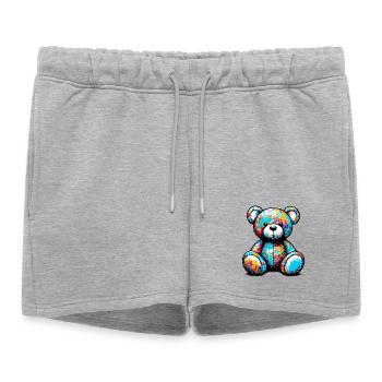 Orso orsacchiotto Ours en peluche - Short de survêtement femme premium - gris chiné - Devant - AI Model Female 172 light (172cm)