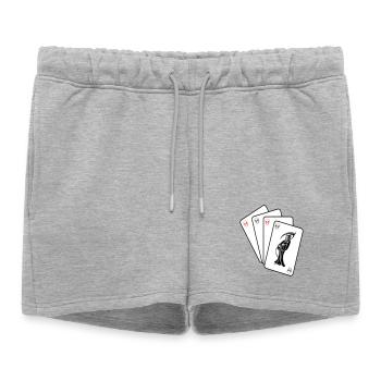 Cartes la grande faucheuse - Short de survêtement femme premium - gris chiné - Devant - AI Model Female 172 light (172cm)