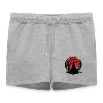 Femme Contemplation profonde - Short de survêtement femme premium - gris chiné - Devant - AI Model Female 172 light (172cm)
