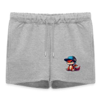 dragon hiphop - Short de survêtement femme premium - gris chiné - Devant - AI Model Female 172 light (172cm)