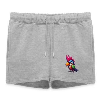 perroquet punk - Short de survêtement femme premium - gris chiné - Devant - AI Model Female 172 light (172cm)