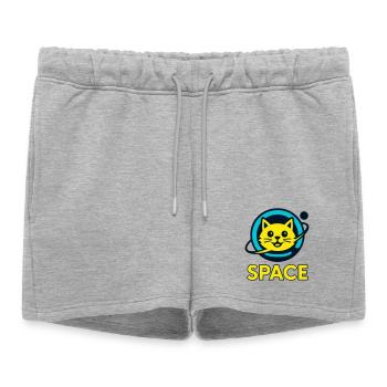Chat de l’espace - Short de survêtement femme premium - gris chiné - Devant - AI Model Female 172 light (172cm)