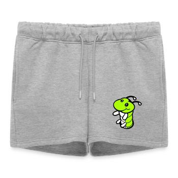Caterpillar Bottom Hole Cute Smiles Friendly Happy - Women’s Premium Organic Sweatshorts - heather grey - Front - AI Model Female 172 light (172cm)