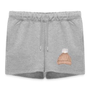 Bonnet Bonnet d’hiver Bonnet en tricot Chapeau à pompon - Short de survêtement femme premium - gris chiné - Devant - AI Model Female 172 light (172cm)