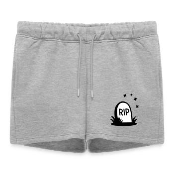RIP Halloween Tombstone Silhouette - Short de survêtement femme premium - gris chiné - Devant - AI Model Female 172 light (172cm)