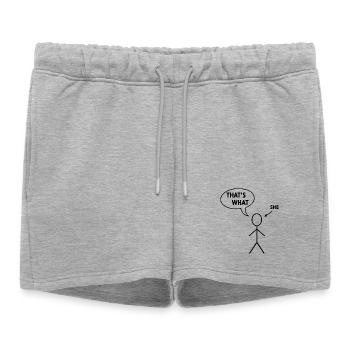 that's what she said - Women’s Premium Organic Sweatshorts - heather grey - Front - AI Model Female 172 light (172cm)