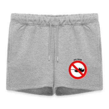 No war - Short de survêtement femme premium - gris chiné - Devant - AI Model Female 172 light (172cm)