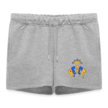 Paix - Short de survêtement femme premium - gris chiné - Devant - AI Model Female 172 light (172cm)