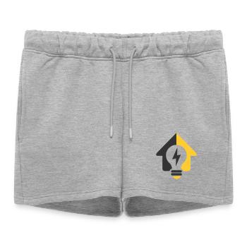 Logo de l’ampoule électrique domestique - Short de survêtement femme premium - gris chiné - Devant - AI Model Female 172 light (172cm)