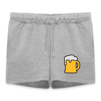 Bierkrung | Beer Mug - Short de survêtement femme premium - gris chiné - Devant - AI Model Female 172 light (172cm)