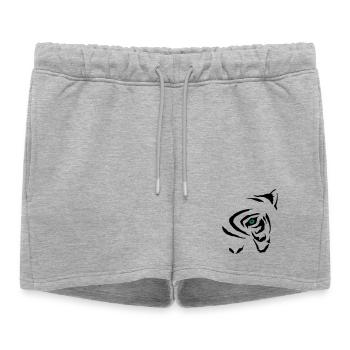Oeil de tigre Mystérieux Graphique - Short de survêtement femme premium - gris chiné - Devant - AI Model Female 172 light (172cm)