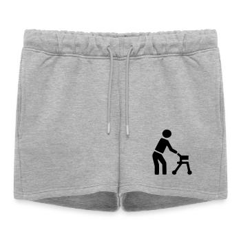 Disabled person behind walker # - Women’s Premium Organic Sweatshorts - heather grey - Front - AI Model Female 172 light (172cm)