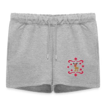 Jour de Noël - Short de survêtement femme premium - gris chiné - Devant - AI Model Female 172 light (172cm)