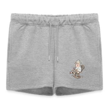 Tricoter des moutons I Chemise d'amusement de grand-mère - Short de survêtement femme premium - gris chiné - Devant - AI Model Female 172 light (172cm)