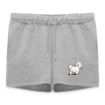 Petit chien havanais i cadeau d'ami de chien - Short de survêtement femme premium - gris chiné - Devant - AI Model Female 172 light (172cm)