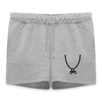 Mountain bike MTB Collier chaîne de bicyclette ATB - Short de survêtement femme premium - gris chiné - Devant - AI Model Female 172 light (172cm)