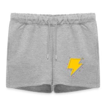 Rayon dynamique en jaune et noir - Short de survêtement femme premium - gris chiné - Devant - AI Model Female 172 light (172cm)