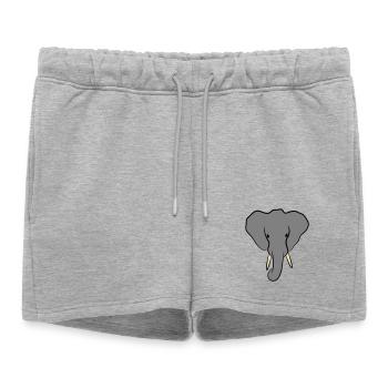 Elephant Head Minimalist - Women’s Premium Organic Sweatshorts - heather grey - Front - AI Model Female 172 light (172cm)