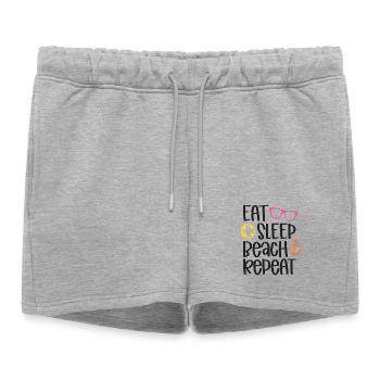 Manger dormir sur la plage répéter - Short de survêtement femme premium - gris chiné - Devant - AI Model Female 172 light (172cm)