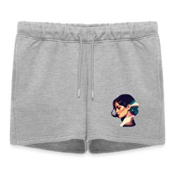 Illustration de femme de rêve cosmique - Short de survêtement femme premium - gris chiné - Devant - AI Model Female 172 light (172cm)