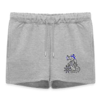 Sailor, maritime - Women’s Premium Organic Sweatshorts - heather grey - Front - AI Model Female 172 light (172cm)