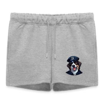 Chiens Police - Short de survêtement femme premium - gris chiné - Devant - AI Model Female 172 light (172cm)
