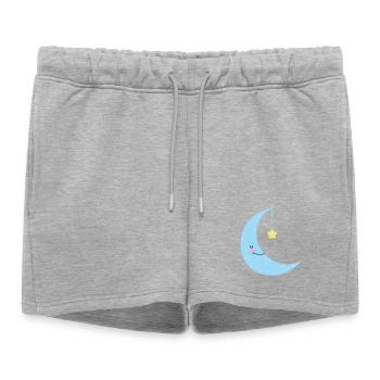 Lune et étoile Nuit de bonheur - Short de survêtement femme premium - gris chiné - Devant - AI Model Female 172 light (172cm)