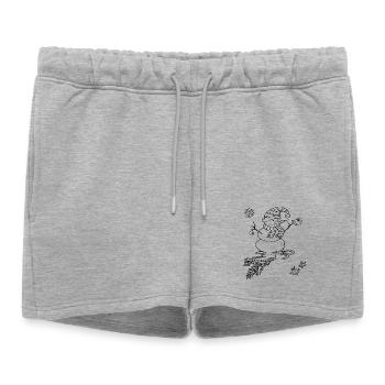 Snowman with Sleigh Christmas - Women’s Premium Organic Sweatshorts - heather grey - Front - AI Model Female 172 light (172cm)