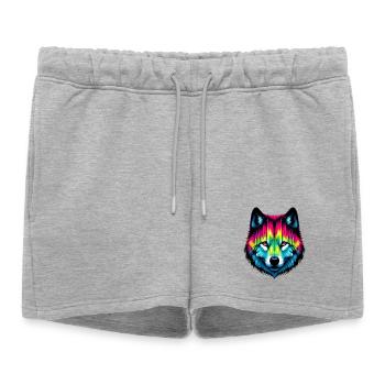 Loup - Short de survêtement femme premium - gris chiné - Devant - AI Model Female 172 light (172cm)