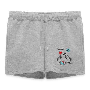 Joyeuses Pâques - Short de survêtement femme premium - gris chiné - Devant - AI Model Female 172 light (172cm)