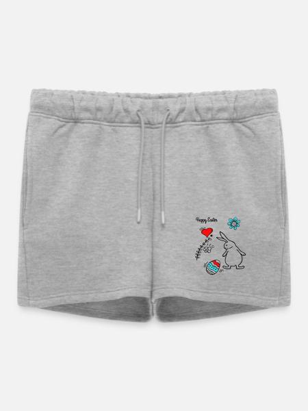 Happy Easter - Frauen Premium Organic Sweatshorts - Grau meliert