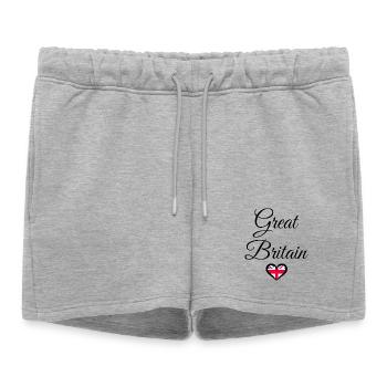 T-shirt coeur Grande-Bretagne - Short de survêtement femme premium - gris chiné - Devant - AI Model Female 172 light (172cm)