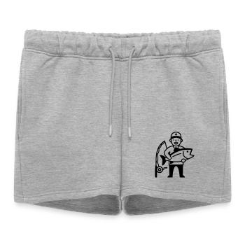 Fishing-proud-angler-big-catch-2 - Women’s Premium Organic Sweatshorts - heather grey - Front - AI Model Female 172 light (172cm)