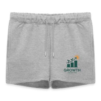 Croissance étape par étape – Succès & Croissance - Short de survêtement femme premium - gris chiné - Devant - AI Model Female 172 light (172cm)