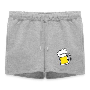 Beer - Women’s Premium Organic Sweatshorts - heather grey - Front - AI Model Female 172 light (172cm)