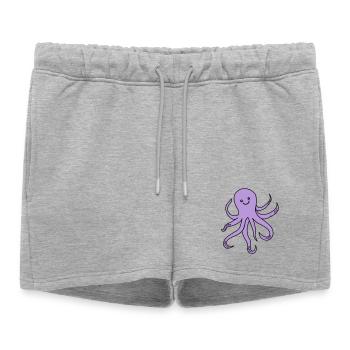 Charme de pieuvre violette - Short de survêtement femme premium - gris chiné - Devant - AI Model Female 172 light (172cm)