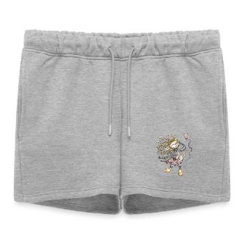 Fille chanceuse dans le vent d’automne I automne - Short de survêtement femme premium - gris chiné - Devant - AI Model Female 172 light (172cm)