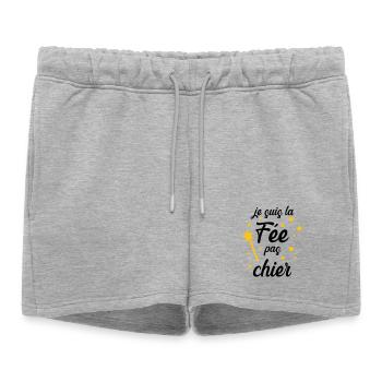 Je suis la Fée pas chier ! - Short de survêtement femme premium - gris chiné - Devant - AI Model Female 172 light (172cm)