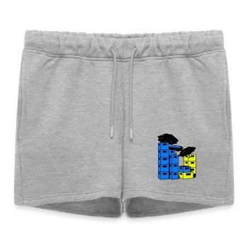Art de la caisse de bière - Short de survêtement femme premium - gris chiné - Devant - AI Model Female 172 light (172cm)