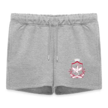 Cerf ailé – noble forêt héraldique animale - Short de survêtement femme premium - gris chiné - Devant - AI Model Female 172 light (172cm)