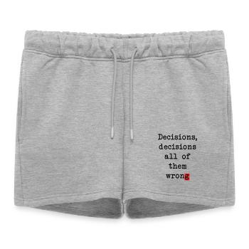 Club des Mauvaises Décisions - Short de survêtement femme premium - gris chiné - Devant - AI Model Female 172 light (172cm)