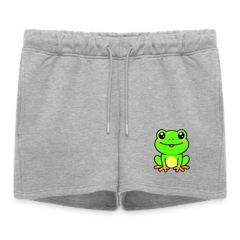 Charme de grenouille citron vert brillante - Short de survêtement femme premium - gris chiné - Devant - AI Model Female 172 light (172cm)