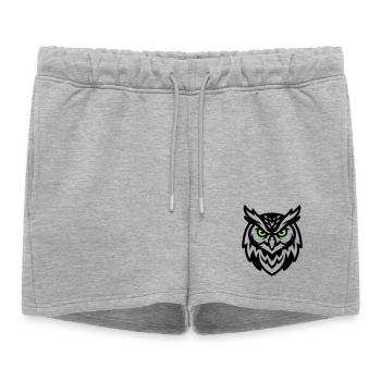 Mascotte hibou Logo E Sport - Short de survêtement femme premium - gris chiné - Devant - AI Model Female 172 light (172cm)