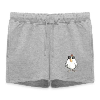 Poulet avec des lunettes de soleil cool - coq - oie - Short de survêtement femme premium - gris chiné - Devant - AI Model Female 172 light (172cm)