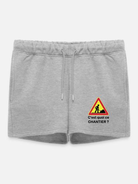 C'est quoi ce chantier ? - Short de survêtement femme premium - gris chiné